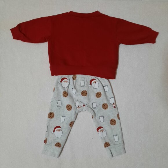 Carter's Christmas Baby Outfit, Santas Bestie, Cookies Milk, Pants Shirt 3-6, LN - Picture 3 of 11